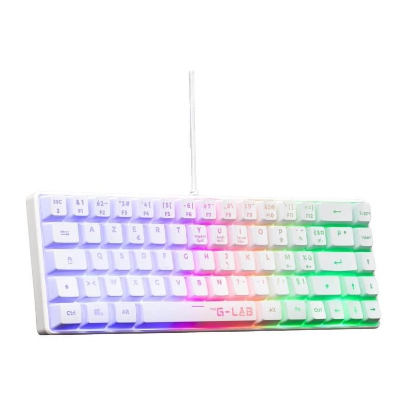 Clavier Gamer - The G-Lab - KEYZ HYDROGEN - 60% Format Compact - Rétr