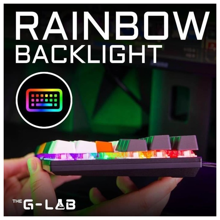 Clavier Gaming - THE G-LAB - KEYZ-MERCURY-C/FR - Mécanique - TKL - 3coloris Blanc+Noir+OrangeFR Clavier Gaming - THE G-LAB - KEYZ-MERCURY-C/FR - Mécanique - TKL - 3coloris Blanc+Noir+OrangeFR