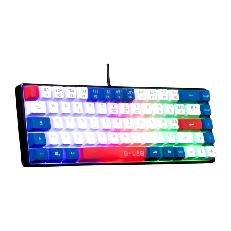 Clavier Gamer - The G-Lab - KEYZ HYDROGEN - 60% Format Compact - Rétr