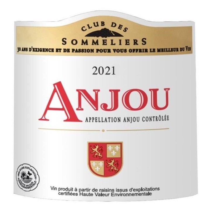 Club des Sommeliers 2021 Anjou - Vin rouge de Loire