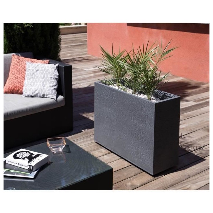 EDA Bac a fleurs Muret Loft GRAPHIT - 46 L - 78,5 x 29,5 x 60 cm - Gris anthracite