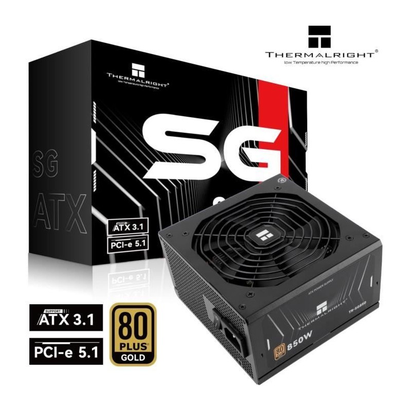 Alimentation PC modulaire - THERMALRIGHT SG850 - 80+ Gold - Noir Alimentation PC modulaire - THERMALRIGHT SG850 - 80+ Gold - Noir