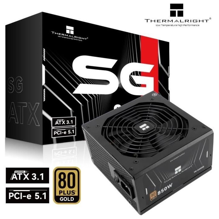 Alimentation PC modulaire - THERMALRIGHT SG850 - 80+ Gold - Noir Alimentation PC modulaire - THERMALRIGHT SG850 - 80+ Gold - Noir