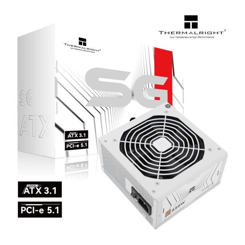 Alimentation PC modulaire - THERMALRIGHT SG850-W - 80+ Gold - Blanc Alimentation PC modulaire - THERMALRIGHT SG850-W - 80+ Gold - Blanc
