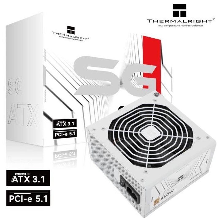 Alimentation PC modulaire - THERMALRIGHT SG850-W - 80+ Gold - Blanc Alimentation PC modulaire - THERMALRIGHT SG850-W - 80+ Gold - Blanc
