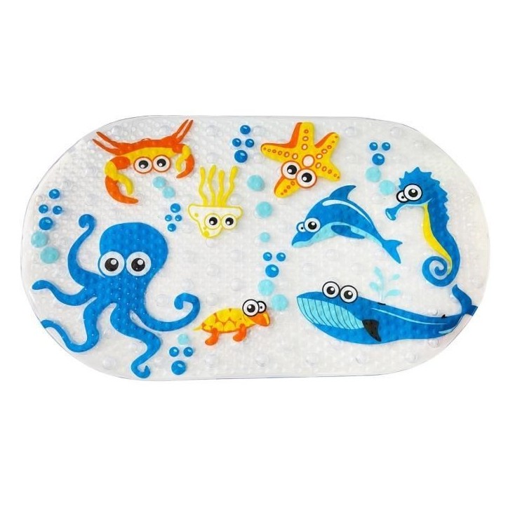 Tapis de bain - THERMOBABY - Antidérapant - Motifs d'animaux marins Tapis de bain - THERMOBABY - Antidérapant - Motifs d'animaux marins