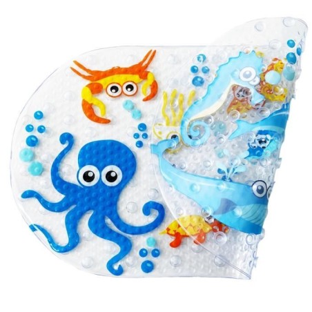 Tapis de bain - THERMOBABY - Antidérapant - Motifs d'animaux marins