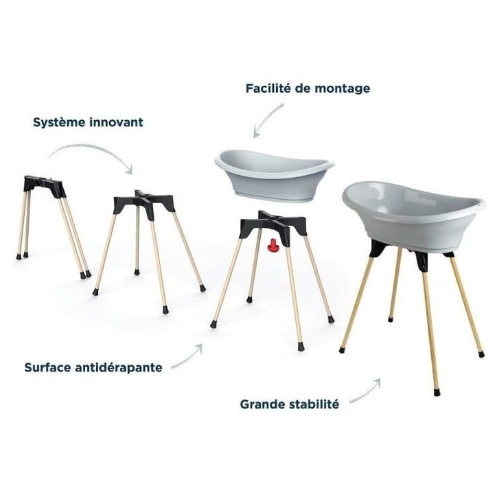 Pack bain - THERMOBABY - VASCO 9 en 1 - Gris Charme