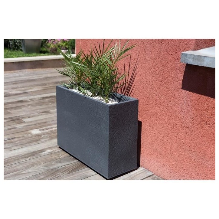 EDA Bac a fleurs Muret Loft GRAPHIT - 46 L - 78,5 x 29,5 x 60 cm - Gris anthracite