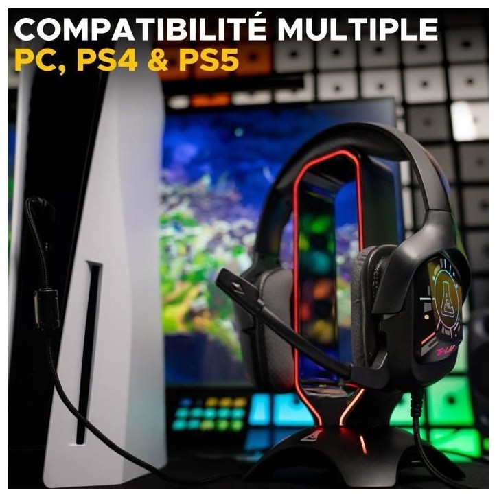 Casque Gamer Filaire - The G-Lab - KORP COBALT 7.1 - Son 7.1 Surround - USB - RGB