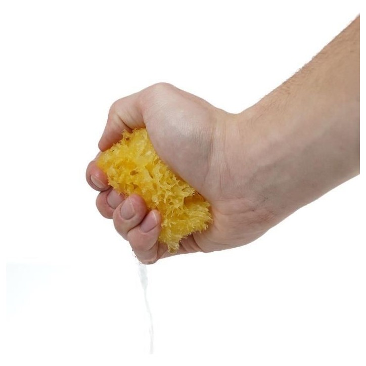 Eponge de mer - THERMOBABY - HONEYCOMB - Naturelle, durable et douce - Jaune