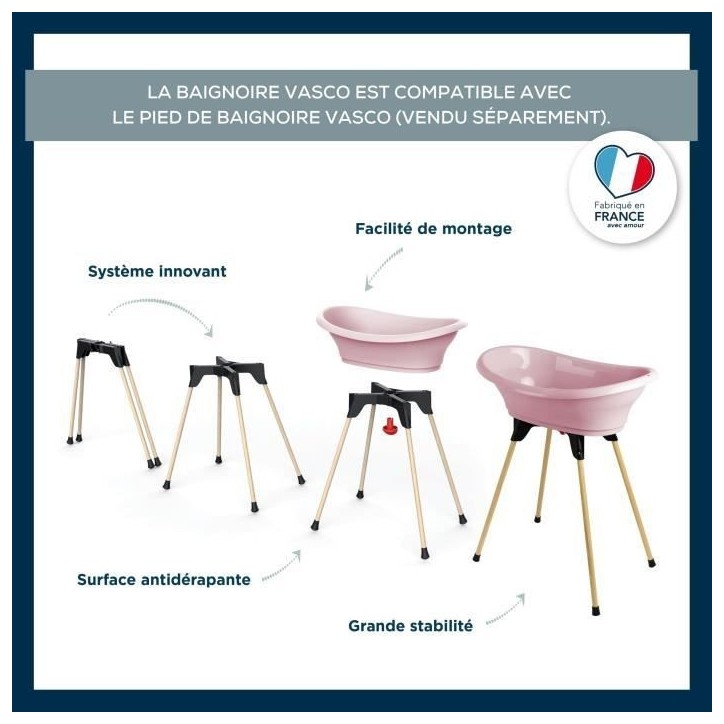THERMOBABY Baignoire Vasco - rose poudré