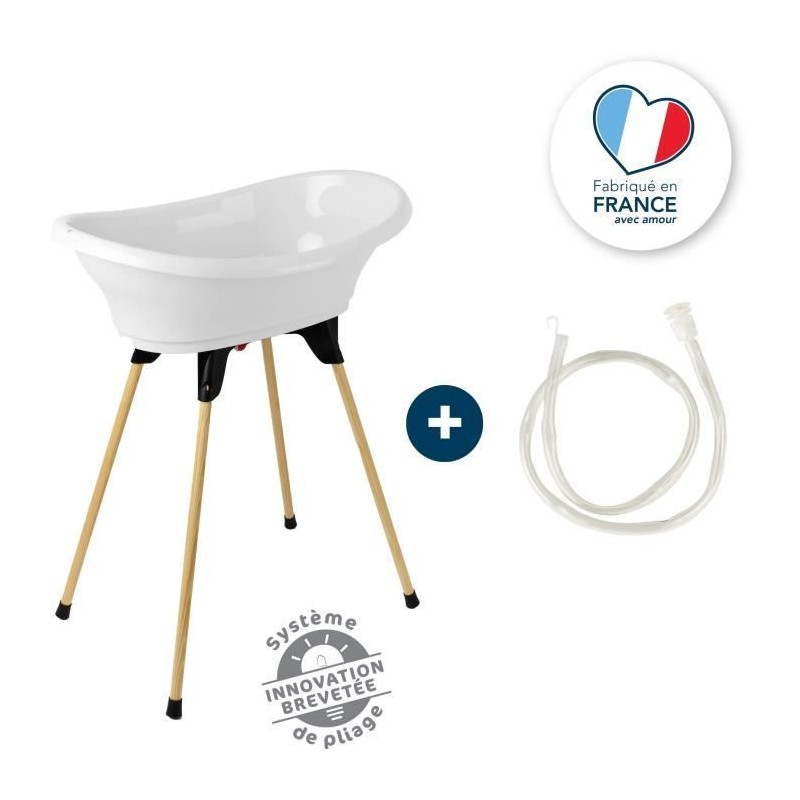 Kit baignoire VASCO Blanc Muguet : baignoire + pieds + tuyau de vidang Kit baignoire VASCO Blanc Muguet : baignoire + pieds + tuyau de vidang