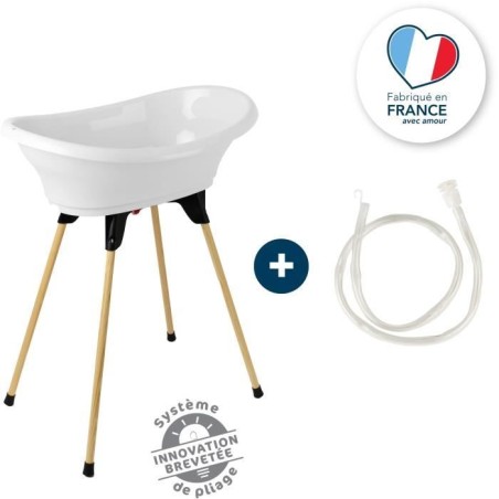 Kit baignoire VASCO Blanc Muguet : baignoire + pieds + tuyau de vidang