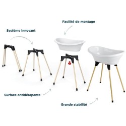 Kit baignoire VASCO Blanc Muguet : baignoire + pieds + tuyau de vidang