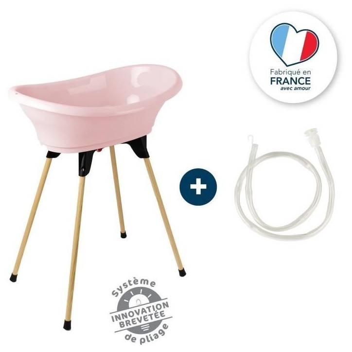 THERMOBABY KIT BAIGNOIRE VASCO Rose Poudré : baignoire + pieds + tuyau de vidange THERMOBABY KIT BAIGNOIRE VASCO Rose Poudré : baignoire + pieds + tuyau de vidange