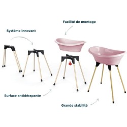 THERMOBABY KIT BAIGNOIRE VASCO Rose Poudré : baignoire + pieds + tuya