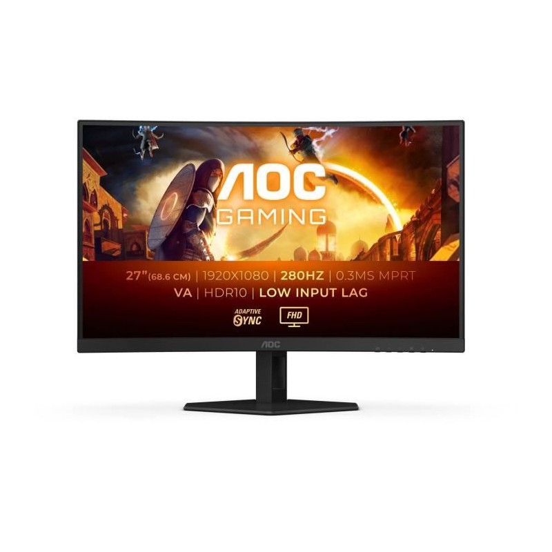 Ecran PC Gamer Incurvé - AOC - FHD - 27 - Dalle VA - 280Hz - 1ms - C2 Ecran PC Gamer Incurvé - AOC - FHD - 27 - Dalle VA - 280Hz - 1ms - C2