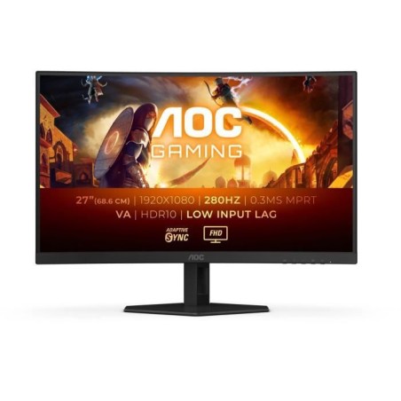 Ecran PC Gamer Incurvé - AOC - FHD - 27 - Dalle VA - 280Hz - 1ms - C2