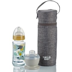 Porte biberon THERMOBABY - isotherme - gris chiné