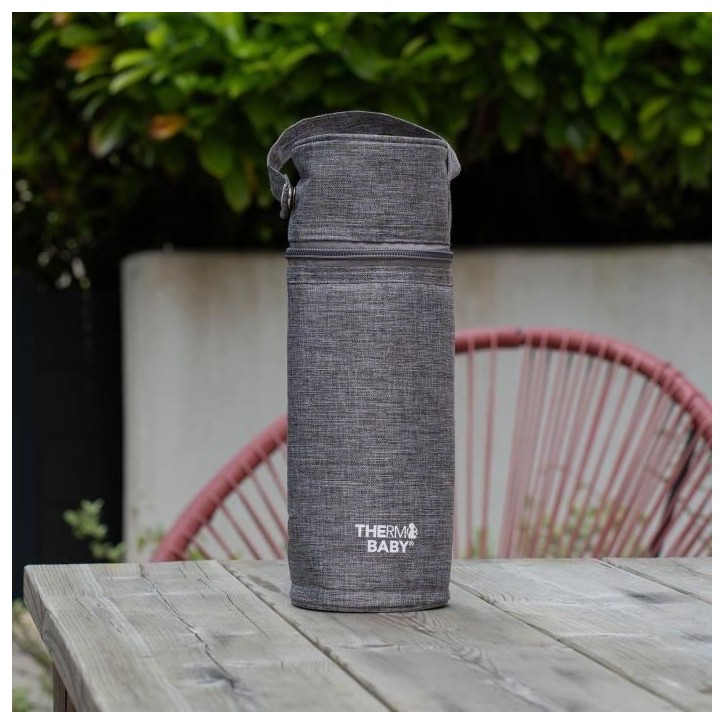 Porte biberon THERMOBABY - isotherme - gris chiné Porte biberon THERMOBABY - isotherme - gris chiné