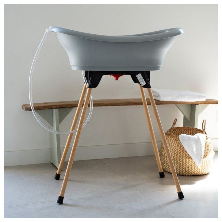 THERMOBABY Kit baignoire VASCO Gris charme : baignoire + pieds + tuyau de vidange THERMOBABY Kit baignoire VASCO Gris charme : baignoire + pieds + tuyau de vidange