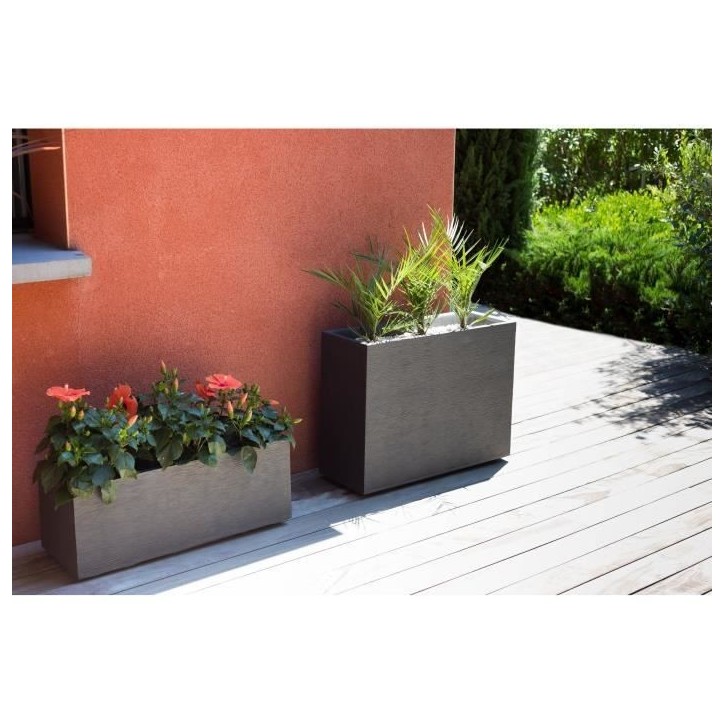 EDA Bac a fleurs Muret Loft GRAPHIT - 46 L - 78,5 x 29,5 x 60 cm - Gris anthracite