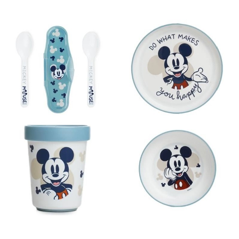 Pack repas 2eme âge THERMOBABY MICKEY Assiette + gobelet + bol + set