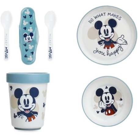 Pack repas 2eme âge THERMOBABY MICKEY Assiette + gobelet + bol + set