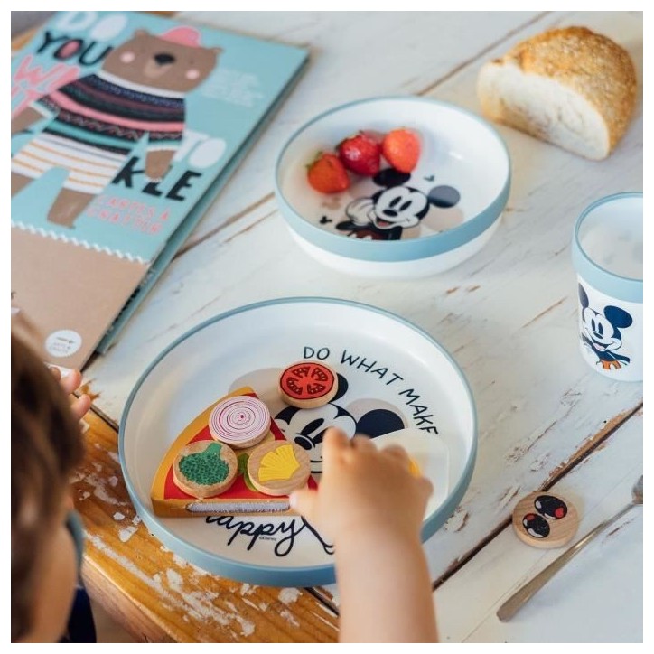 Pack repas 2eme âge THERMOBABY MICKEY Assiette + gobelet + bol + set de 2 cuilleres