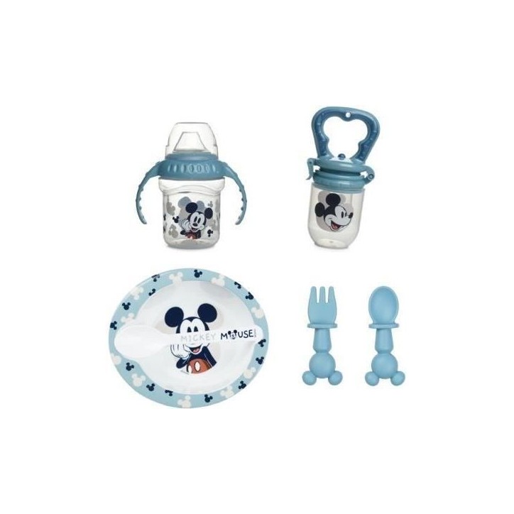 Pack repas 1er age THERMOBABY MICKEY - 1 grignoteuse + 1 bol avec cuillere + 1 tasse a poignée + un set de 2 couverts Pack repas 1er age THERMOBABY MICKEY - 1 grignoteuse + 1 bol avec cuillere + 1 tasse a poignée + un set de 2 couverts