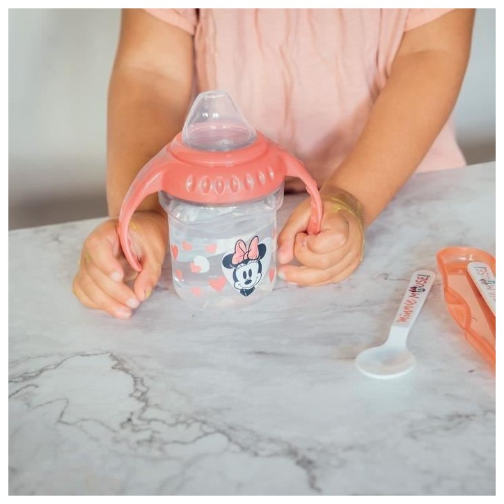 Pack repas 1er age THERMOBABY MINNIE - 1 grignoteuse + 1 bol avec cuillere + 1 tasse a poignée + Set de 2 couverts Pack repas 1er age THERMOBABY MINNIE - 1 grignoteuse + 1 bol avec cuillere + 1 tasse a poignée + Set de 2 couverts