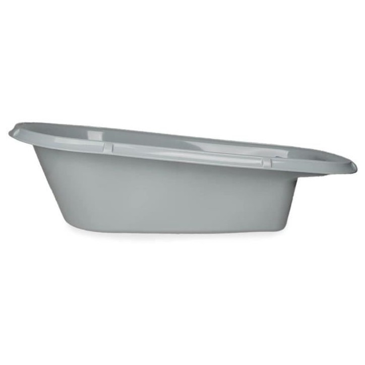 Baignoire bébé - THERMOBABY - Luxe Gris Charme - Taille adaptée - Stable et robuste - Bouchon de vidange