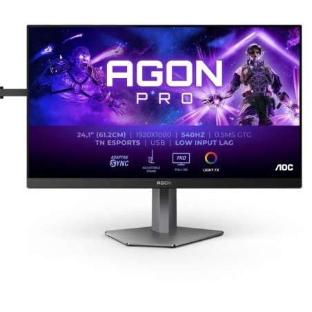 Ecran PC Gamer - AOC - 24,1 - FHD - 540Hz - Dalle TN eSpor - 0,5ms - A
