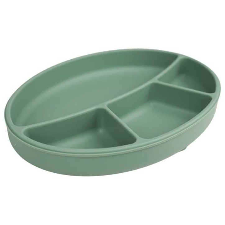 Assiette ventouse - THERMOBABY - Silicone - Vert Cactus - Compartimentée et antidérapante Assiette ventouse - THERMOBABY - Silicone - Vert Cactus - Compartimentée et antidérapante