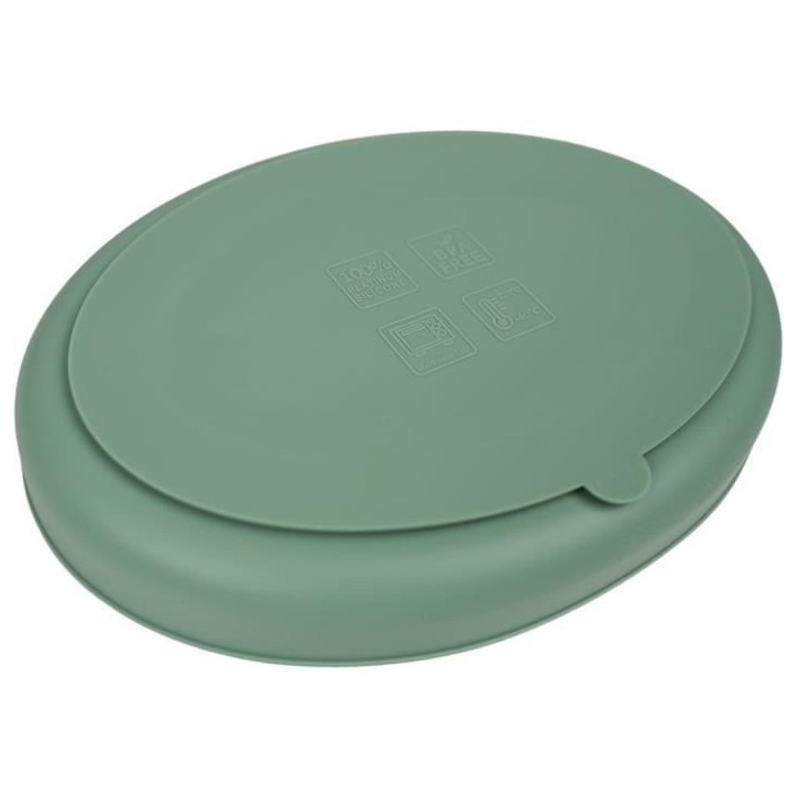 Assiette ventouse - THERMOBABY - Silicone - Vert Cactus - Compartimentée et antidérapante Assiette ventouse - THERMOBABY - Silicone - Vert Cactus - Compartimentée et antidérapante