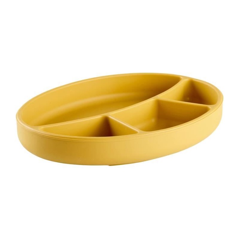 Assiette ventouse - THERMOBABY - Silicone - Jaune Miel - Compartiment Assiette ventouse - THERMOBABY - Silicone - Jaune Miel - Compartiment
