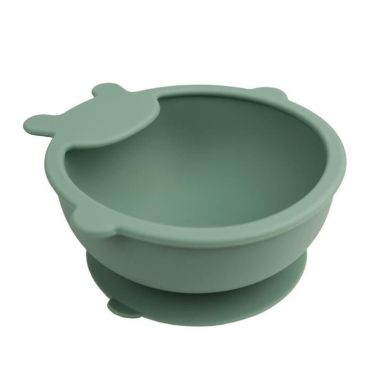 Bol ventouse - THERMOBABY - Silicone - Vert Cactus - Antidérapant et incassable