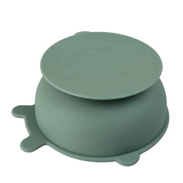 Bol ventouse - THERMOBABY - Silicone - Vert Cactus - Antidérapant et incassable
