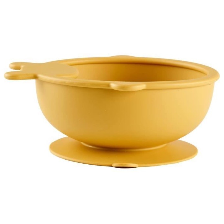 Bol Ventouse - THERMOBABY - Silicone - Jaune Miel, antidérapant et incassable