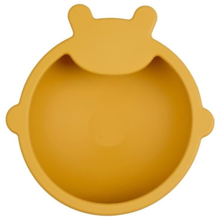 Bol Ventouse - THERMOBABY - Silicone - Jaune Miel, antidérapant et incassable