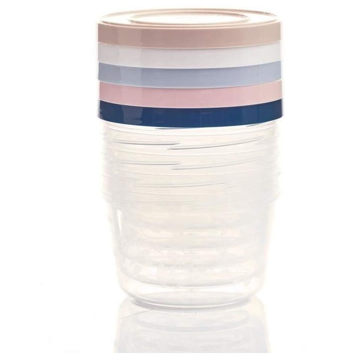 Lot de 5 boîtes de conservation - THERMOBABY - 250 ml - Hermétiques et sans BPA Lot de 5 boîtes de conservation - THERMOBABY - 250 ml - Hermétiques et sans BPA