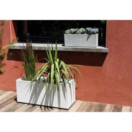 EDA Balconniere GRAPHIT UP - 25 L - 59 x 19,5 x 22,8 cm - Blanc cérusé