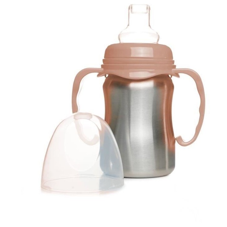 Tasse d'apprentissage - THERMOBABY - Inox - 180 ml - Peche - Ergonomique et anti-fuites Tasse d'apprentissage - THERMOBABY - Inox - 180 ml - Peche - Ergonomique et anti-fuites