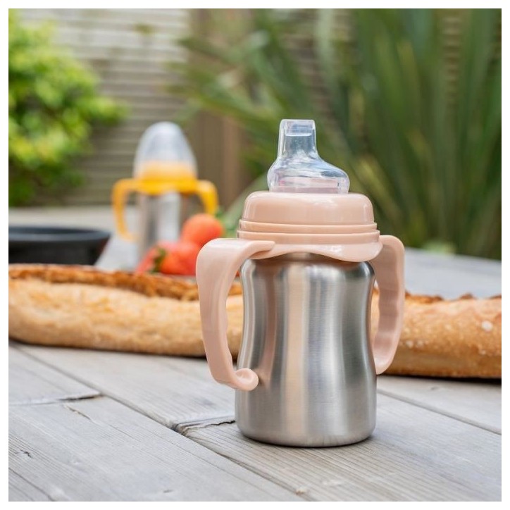 Tasse d'apprentissage - THERMOBABY - Inox - 180 ml - Peche - Ergonomique et anti-fuites Tasse d'apprentissage - THERMOBABY - Inox - 180 ml - Peche - Ergonomique et anti-fuites