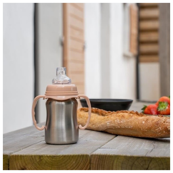 Tasse d'apprentissage - THERMOBABY - Inox - 180 ml - Peche - Ergonomique et anti-fuites Tasse d'apprentissage - THERMOBABY - Inox - 180 ml - Peche - Ergonomique et anti-fuites