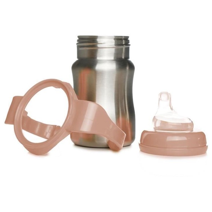 Tasse d'apprentissage - THERMOBABY - Inox - 180 ml - Peche - Ergonomique et anti-fuites Tasse d'apprentissage - THERMOBABY - Inox - 180 ml - Peche - Ergonomique et anti-fuites