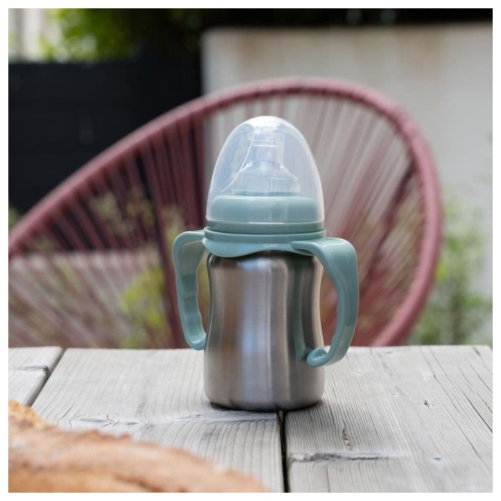 Tasse d'apprentissage - THERMOBABY - Inox - 180 ml - Vert Cactus - Ergonomique et anti-fuites Tasse d'apprentissage - THERMOBABY - Inox - 180 ml - Vert Cactus - Ergonomique et anti-fuites