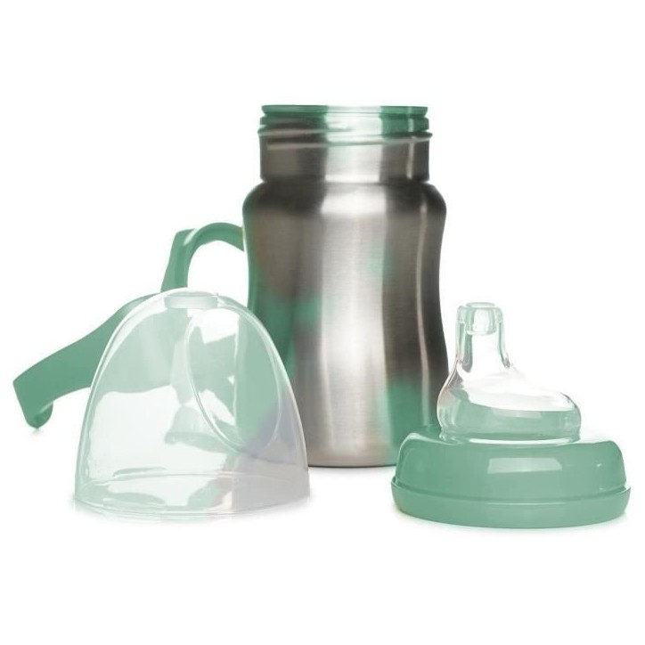 Tasse d'apprentissage - THERMOBABY - Inox - 180 ml - Vert Cactus - Ergonomique et anti-fuites Tasse d'apprentissage - THERMOBABY - Inox - 180 ml - Vert Cactus - Ergonomique et anti-fuites