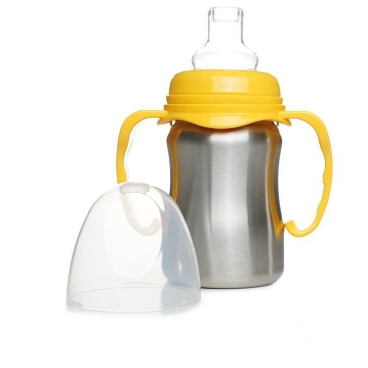 Tasse d'apprentissage - THERMOBABY - Inox - 180 ml - Jaune Mangue - Ergonomique et anti-fuites Tasse d'apprentissage - THERMOBABY - Inox - 180 ml - Jaune Mangue - Ergonomique et anti-fuites
